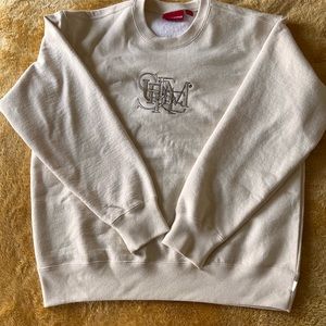 Supreme Cream/White Crewneck Sweater